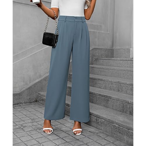 Women High Waist Relaxed Fit Straight Leg Pants Slim3