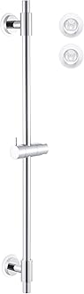 No Drill 30-Inch Shower Slide Bar with Adjustable Handheld Shower Head Holder, Self Adhesive, Universal Fit, SUS304 Polished Stainless Steel Drill-Free for Bathroom, F209S78DF-PS