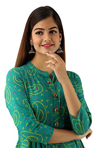 Image of Glam Roots Women's Pure Cotton Printed Anarkali Kurta