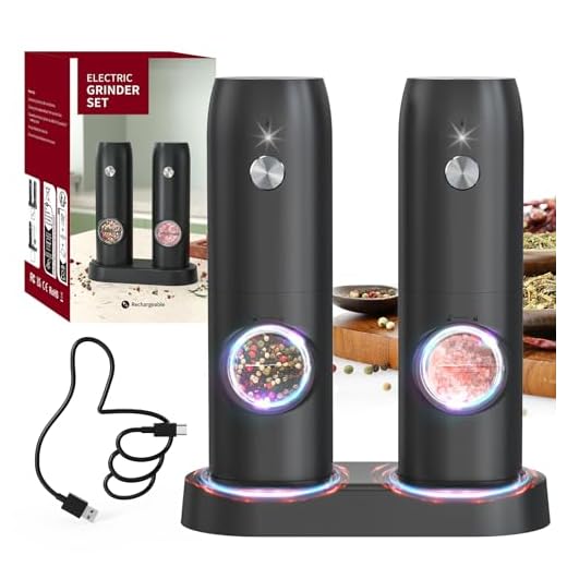 CIRCLE JOY Electric Pepper Grinder Mills, USB Rechargeable Salt and Pepper Set