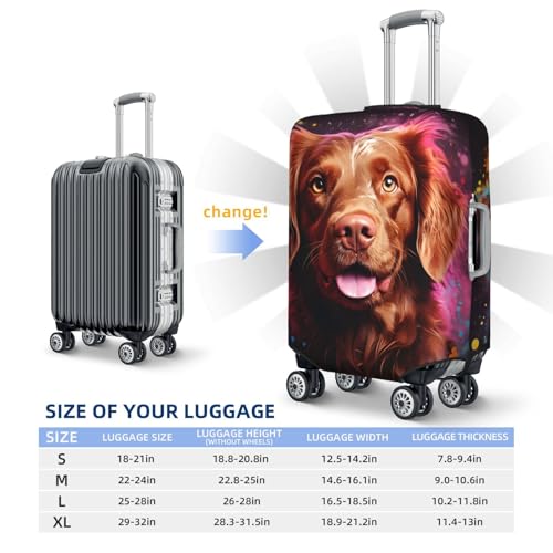 Labrador Spash Luggage Cover Washable Elastic Suitcase Cover Anti-Scratch Travel Luggage Protector Covers for Kids Adult L fits 25-28 inch Suitcase4