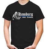 Rundstrickware Hamburg Ehre & Stolz T-Shirt  Fussball  Männer  Elbe  Fan  Herrn  Hansestadt  Trikot  Ultras (L)