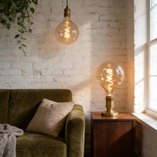 G125/G40 Large Vintage LED Edison Bulb 6W 2200K Amber Dimmable E26 1PK