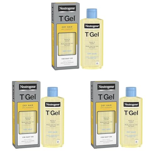 Neutrogena T/Gel Anti-Dandruff Shampoo Dry Hair, Mix, Jasmine, 250 Ml (Pack of 3) option