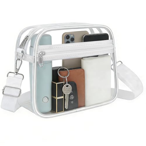 Image of Clear Bag for Stadium Events - Stadium Approved Small Mini Clear Purse, Women's Top-Handle Handbags for Sports Concerts