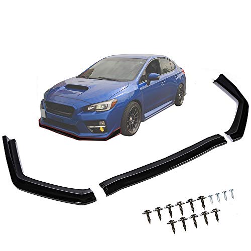 Front Bumper Lip Splitter, Compatible with 2015-2020 Subaru WRX STi CS-Style, Protector Body Lip 3Pcs Gloss Black