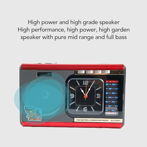 Radio Retro Diyeeni con Bluetooth y FM AM SW, Batería 6h miniatura 4