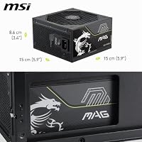 MSI MAG A1200PLS PCIE5 PC-Netzteil, 1200 W, ATX, 80 Plus Platinum, ATX 3.1, kompatibel mit PCIe 5.1, nativer Anschluss 12 V-2 x 6, zweifarbig, geprägte Kabel – Ansicht 6