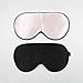 Produktbild townssilk 2 x Schlafmaske aus 100 % Seide mit verstellbarem Band, bequeme und superweiche Augenmaske, 1 x schwarz und 1 x rosa