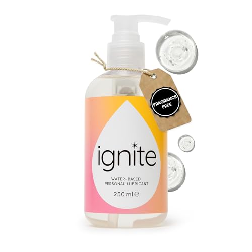 Ignite Lubricante Sexual a Base de Agua 250 ml | Gel Lubricante Íntimo pH Neutro, Sin Perfume | Compatible con Preservativos y Juguetes | Vegano, Sin Parabenos, No Pegajoso