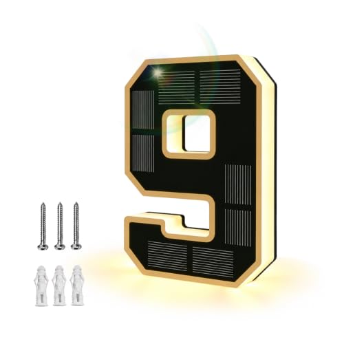 ISUNMEA 5" Solar House Number Lights for Outside, Modern Led Address Signs