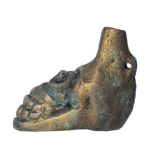 Aztec Death Whistle, Up To125+ Decibels Loud Real Screaming Aztec Death Whistle Loudest Authentic Human Authentic Human Ehecachichtli Sounding Screams War Whistle (Bronze)