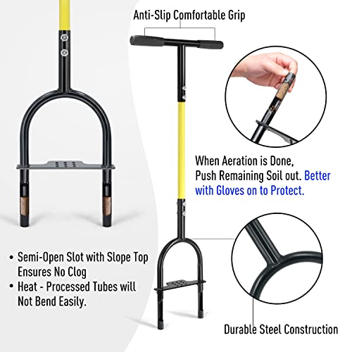 image for Jardineer Lawn Core Aerator, Plug Aerator Lawn Tool with Spare Tines, 