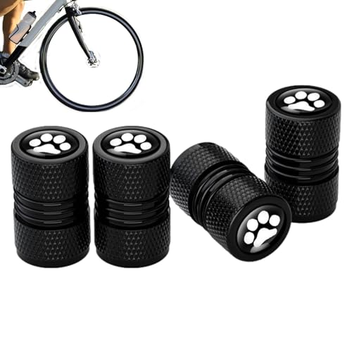 Lot de 4 bouchons de valve de pneu de voiture avec forme de patte de chien - Capuchons de valve de pneu - Capuchons de valve de pneu de voiture - Pas de décoloration pour camion