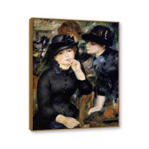 Tableau Impressionnisme Fille en Noir Cadre Teck 40x50cm NHLDZYH
