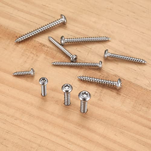 HAOCHEN 405 Stück Rundkopfschrauben Set, M3/M3.5/M4, Torx Holzbauschrauben, Edelstahl Blechschrauben, Flachkopfschrauben, selbstschneidende Schraube Sortiment Kit, mit 3 Stück Bits