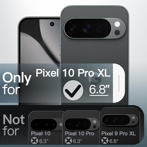 Image of JETech Magnetic Cover Case for Google Pixel 10 Pro XL 2025, Compatible with MagSafe and Pixelsnap Charger, Translucent Matte Back Shockproof Phone Cover (Obsidian)