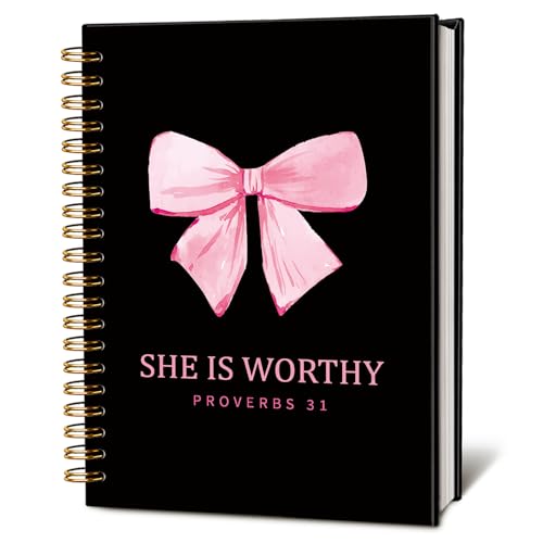 LIANGW Black and Pink Christian Notebook Journal Gifts for Women