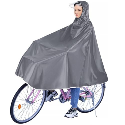 Wasserdicht Radfahren Regen Poncho, Radfahren Regen Poncho mit Kapuze, Compact Regen Cape fur Damen Herren, Portable Regenponcho Leichte Regenjacke für Fahrräder Elektrofahrräder (Oxford-Stoff, Gray) Wasserdicht Radfahren Regen Poncho, Radfahren Regen Poncho mit Kapuze, Compact Regen Cape fur Damen Herren, Portable Regenponcho Leichte Regenjacke für Fahrräder Elektrofahrräder (Oxford-Stoff, Gray)