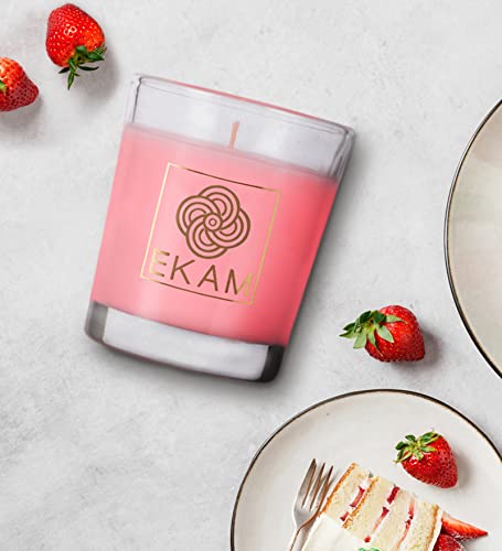 Image of EKAM Strawberry Scented Votive Candle - 40 Grams Each - 10 Hours Burn Time - Ideal for Diwali, Home Decor & Gifting