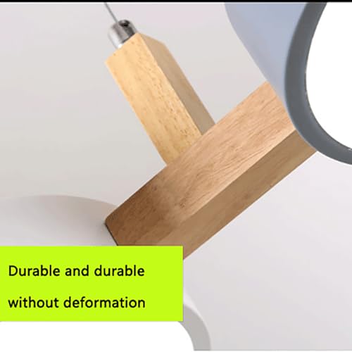 3-Lights LED Chandelier Pendant Light Fixture,Wooden Hanging Ceiling Lights Sconce 45W Indoor Lighting Ajustable 3000-6000K Hanging Lamp Grey for Dining Living Room Kitchen Island Pendant Lights by Liudefa - Image 3