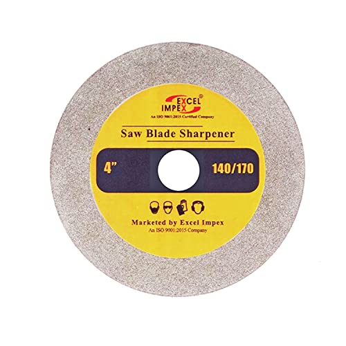 Image of Excel Impex Sharpening Blade for Wood Saw Blades and Tungsten Carbide Tipped Tools Like Drill bits- 4 inches Dia, Grit:140 /170