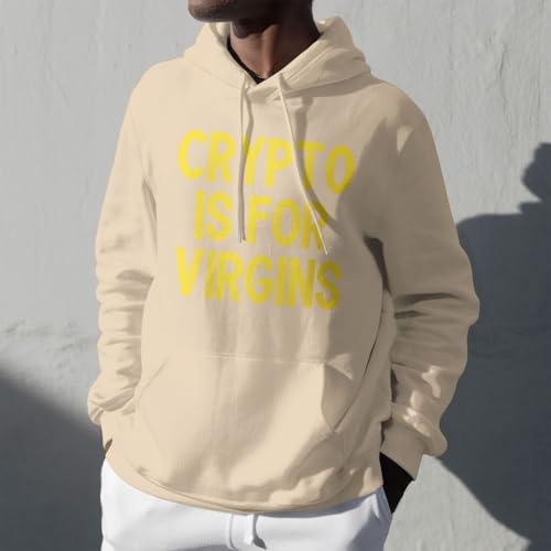 Men'S Hoodies Crypto Is For Virgins Hoody Thin Fleece Warm Pullover Hooded Sweatshirts, - Image 5