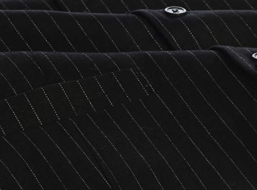 Gioberti Men's 5 Button Formal Wool Blend Tweed Pin Stripe Vest4