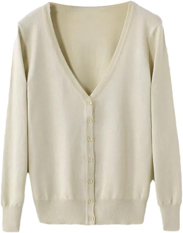 Women Knitted Cardigan Coat V-Neck Long Sleeve Sweater Women