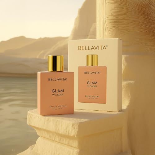 Image of GLAM Woman Perfume 100ml | Bella Vita EDP for Women | Long Lasting Scent with Orange Peel, Rose & Vanilla | Personalized Name & Cartoon Artwork Bottle