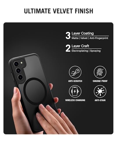 Image of DailyObjects Case for Samsung Galaxy S23, Drop Protection Polycarbonate Nimbus Matte Slim Shockproof Back Cover,Black