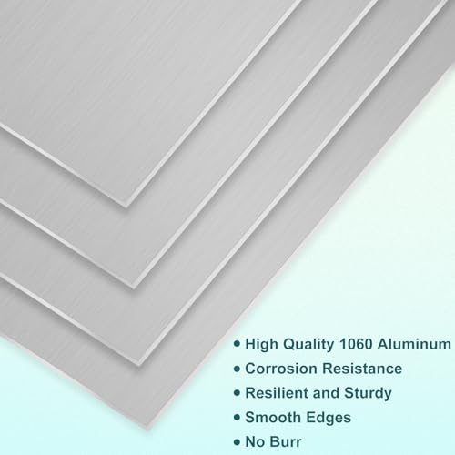 16 Stk Aluminiumblech, 100*100*1mm, 150*150*0.5mm Alublech mit Schutzfolie, Silber Alublech, Aluminium Blech Platten, Aluverbundplatte Silber, Aluplatte für Modellbau Messebau Projektieren Basteln