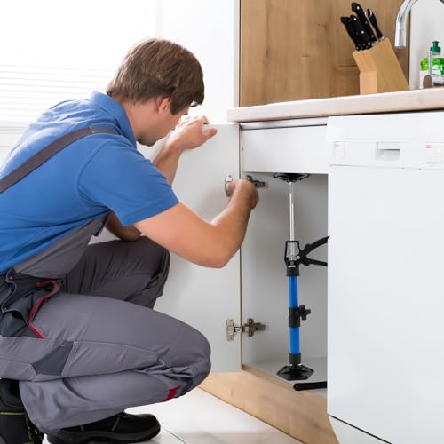 Montagestütze Deckenstütze Tragkraft 40kg Edelstahl Montagestütze Einhandstütze Höhenverstellbar Rutschfest Deckenstütze Teleskopstütze für Schrankheber Trockenbau (30-59cm)