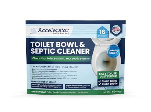 Dr. Pooper Toilet Bowl & Septic Tank CleanerPowerful Stain Remover & Odor EliminatorBio-Activated Formula for Deep Cleaning & Septic MaintenanceSafe for Pipes & All Plumbing Systems