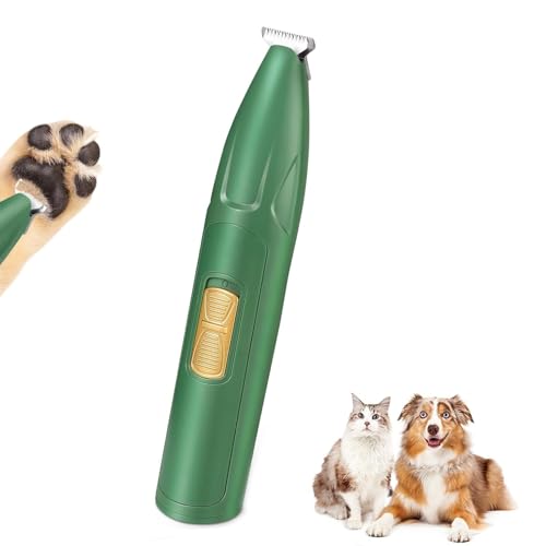 Pet Grooming Clippers, Dog Grooming Clippers, USB Rechargeable, Low Noise for Trimming Dog's Hair for Paws, Eyes, Ears, Face (green)