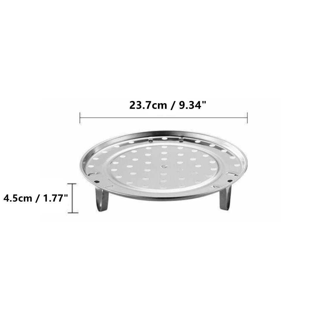 Round Stainless Steel Steamer Rack, Thicken 9.5in Canner Steaming Rack Stand Cooking Ware Food Vegetable Steam Tray for Pressure Cooker Pot (2 Pack)