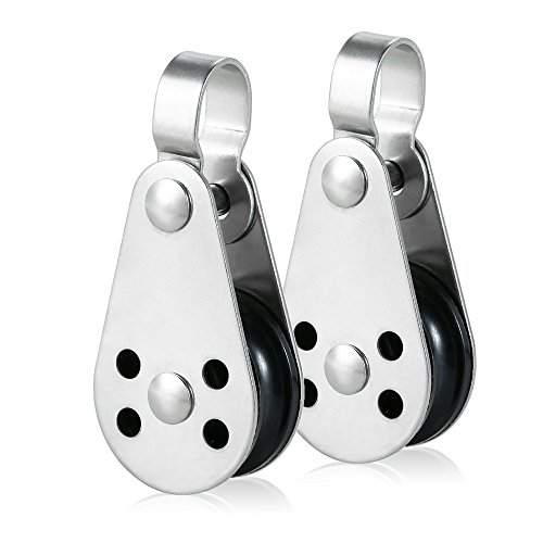 Polia, Andoer 2 unidades de blocos de polia de aço inoxidável para kit de carrinho de âncora de barc