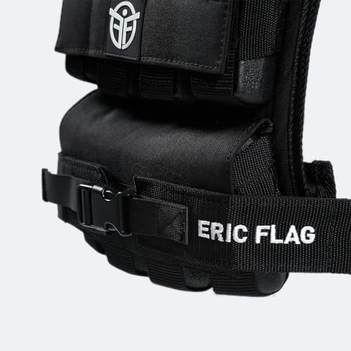 ERIC FLAG 40 lb Weighted Vest for Men & Women - Adjustable 0-40 lb with 16 Iron Weight, Heavy-Duty for Calisthenics, Running and Walking - Compact 1000D Oxford - Weighted Vest with Removable Weights