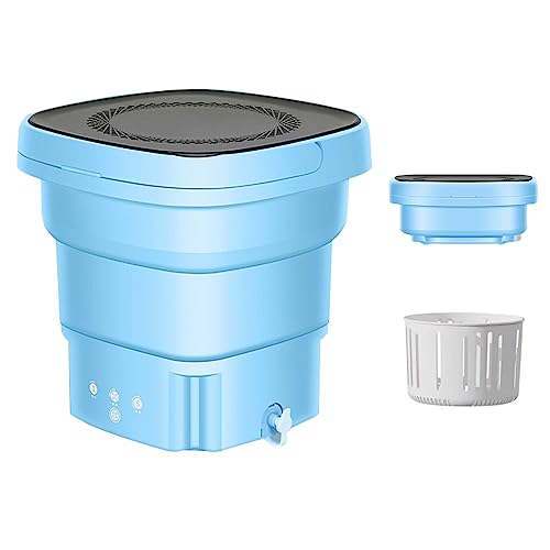 Portable Mini Washing Machine and Dryer, 4.5L Foldable Bucket Washing Machine, 3 Modes Half Automatic Washt Apartment Washer and Dryer Portable for Underwear, Baby Clothes, Socks,Pink