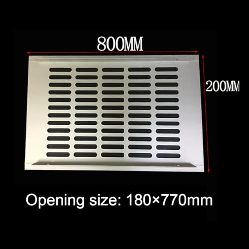 Grille de ventilation meuble argent 200x800mm aération dressing placard