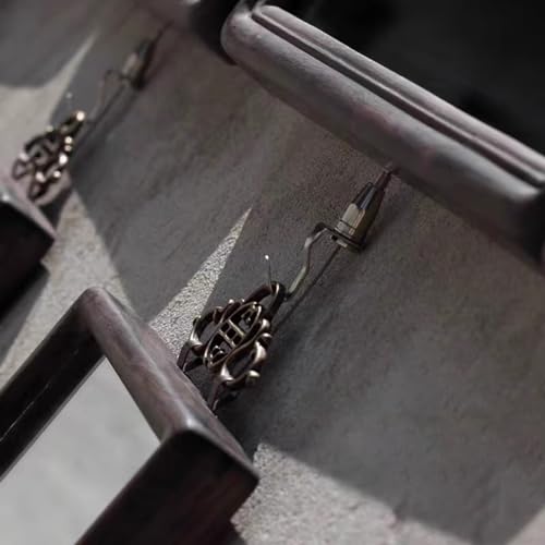 Image of Tiazza 2Pcs Chinese Style Vintage Brass Picture Frame Hook Hanger Decorative Painting Mirror Hanger (Antique Bronze)