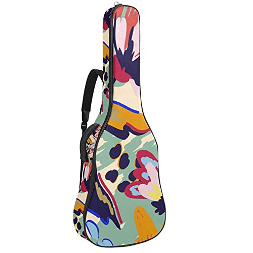 Housse de guitare acoustique de 106 cm au design abstrait floral raffiné