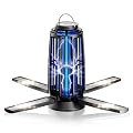 Solar Bug Zapper Outdoor – 5000mAh Battery, 4200V Mosquito Zapper, USB-C Rechargeable & 4-Sided Solar Panels, Waterproof Portable Fly Zapper with LED Light for Patio, Garden, Camping, Backyard