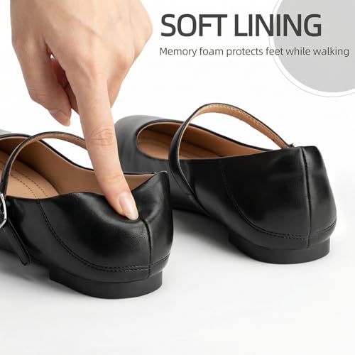 Image of Women's Mary Jane Shoes, Ballet Flats for Women, Square Toe Shoes for Women