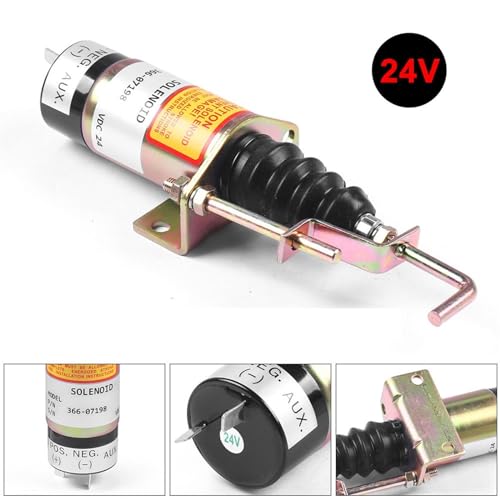 Électrovanne d'arrêt 366-07198 supérieure solénoïde 24V robuste - 3