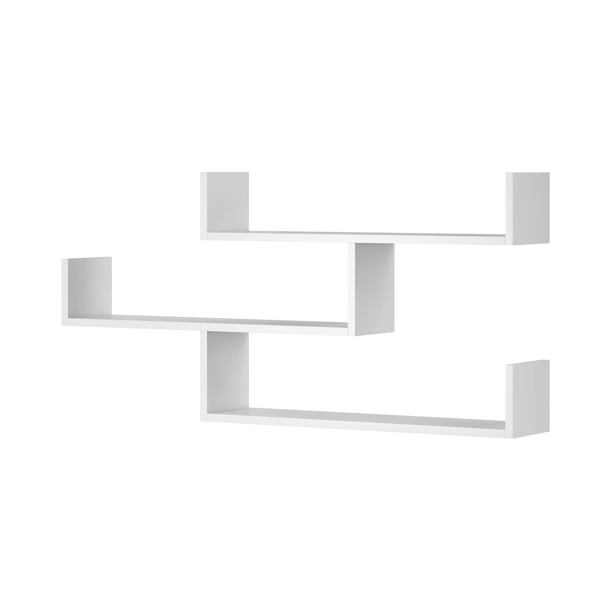 PIASKI Estantería de Pared Trio Tres, Estante de Pared, estantería Flotante, estantería Colgante, Distintos Colores (Blanco)