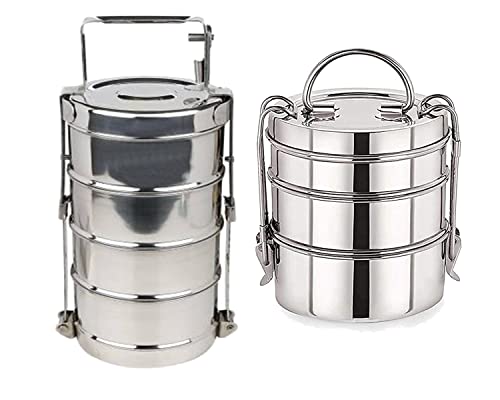 Image of BLeaf Stainless Steel-7 Container Lunch Box /Tiffin Box-Food Grade 7 Tier (650ml)