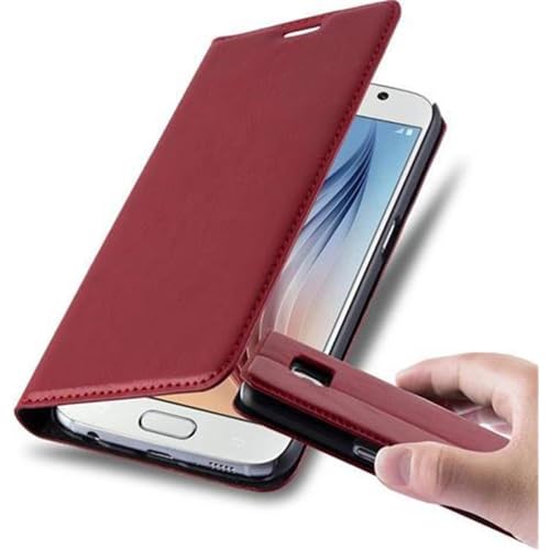 Cadorabo Funda Libro para Samsung Galaxy S6 en Rojo Manzana   Cubierta Proteccíon con Cierre Magnético, Tarjetero y Función de Suporte   Etui Case Cover Carcasa