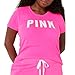Victoria's Secret Women's Short Sleeve T-Shirt, Women T Shirt, Logo Pink, M