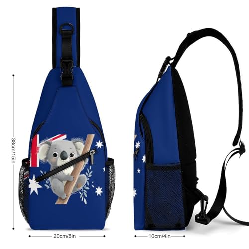 Koala Australia Flag Crossbody Sling Backpack Casual Chest Bag Fanny Pack for Women Men Travel Hiking2